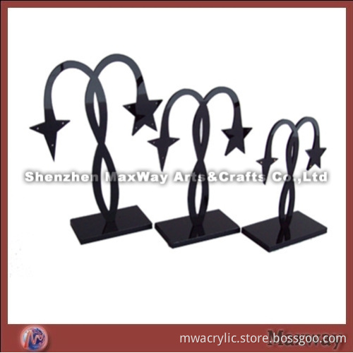 Acrylic Ingenious star and T-shaped Black 12 pairs Ear Nail/Pin/Earbob/Pendants/Earrings Display Hol